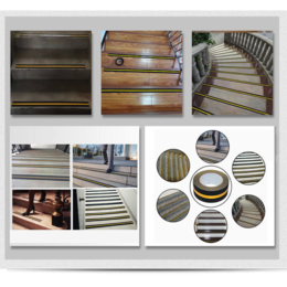 Самоклеящаяся противоскользящая лента Anti Slip Tape крупной зернистости (60 grit). Цвет: черная со светоотражающей полосой