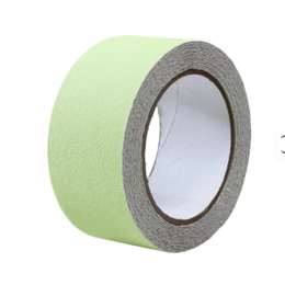 Самоклеящаяся фотолюминесцентная противоскользящая лента Anti Slip Glow Tape крупной зернистости (60 grit). Цвет: салатовый